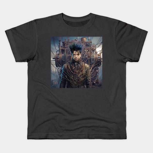 Gary Numan Steampunk Kids T-Shirt by IconsPopArt